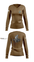 Military Intelligence Detachment 1st Battalion 10th Special Forces Group (Airborne) 57770757 Women's Long Sleeve V-neck Shirt - 3