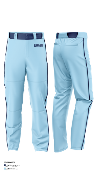 Baseball Pants, Onslow, Baseball, Teamtime, Team time, sublimation, custom sports apparel, team uniforms, spirit wear, spiritwear, sports uniforms, custom shirts, team store, custom team store, fundraiser sports, apparel fundraiser