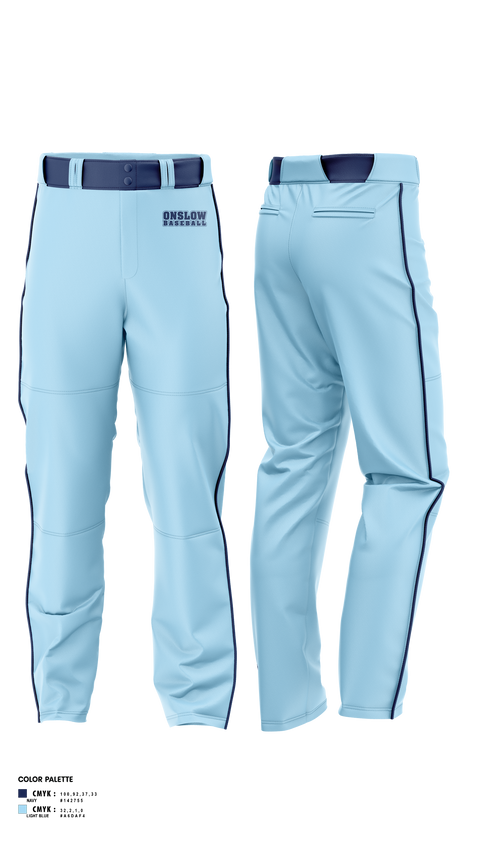 Baseball Pants, Onslow, Baseball, Teamtime, Team time, sublimation, custom sports apparel, team uniforms, spirit wear, spiritwear, sports uniforms, custom shirts, team store, custom team store, fundraiser sports, apparel fundraiser