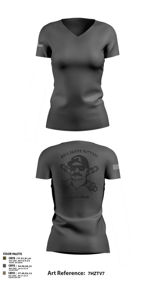 Women's Short Sleeve Vneck Shirt, HHB 2-319 AFAR, Army, Teamtime, Team time, sublimation, custom sports apparel, team uniforms, spirit wear, spiritwear, sports uniforms, custom shirts, team store, custom team store, fundraiser sports, apparel fundraiser