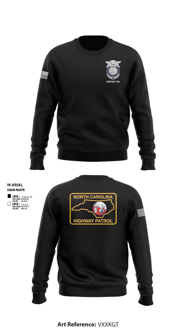 Crew Neck Sweatshirt, District E5, Police, Teamtime, Team time, sublimation, custom sports apparel, team uniforms, spirit wear, spiritwear, sports uniforms, custom shirts, team store, custom team store, fundraiser sports, apparel fundraiser