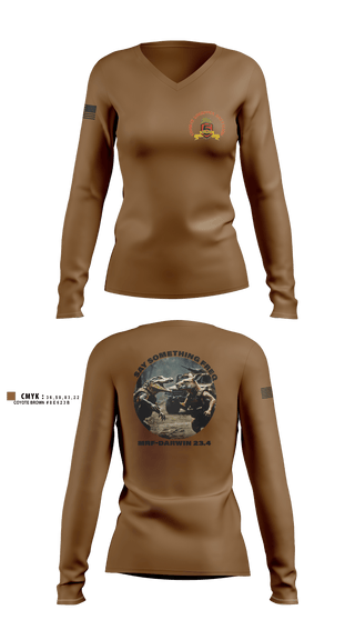 Women's Long Sleeve Vneck Shirt, Clb-5, Marines, Teamtime, Team time, sublimation, custom sports apparel, team uniforms, spirit wear, spiritwear, sports uniforms, custom shirts, team store, custom team store, fundraiser sports, apparel fundraiser