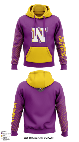 Hoodie, Norwalk Girls Flag Football, Football, Teamtime, Team time, sublimation, custom sports apparel, team uniforms, spirit wear, spiritwear, sports uniforms, custom shirts, team store, custom team store, fundraiser sports, apparel fundraiser