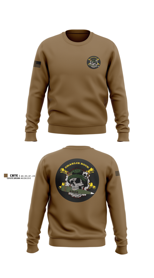 Crew Neck Sweatshirt, Charlie rock, Army, Teamtime, Team time, sublimation, custom sports apparel, team uniforms, spirit wear, spiritwear, sports uniforms, custom shirts, team store, custom team store, fundraiser sports, apparel fundraiser