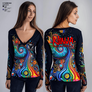 Women's Long Sleeve Vneck Shirt, Nocturnalz, Spirit Store, Teamtime, Team time, sublimation, custom sports apparel, team uniforms, spirit wear, spiritwear, sports uniforms, custom shirts, team store, custom team store, fundraiser sports, apparel fundraiser