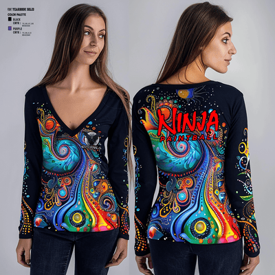 Nocturnalz 5555113 Women's Long Sleeve V-neck Shirt - 2