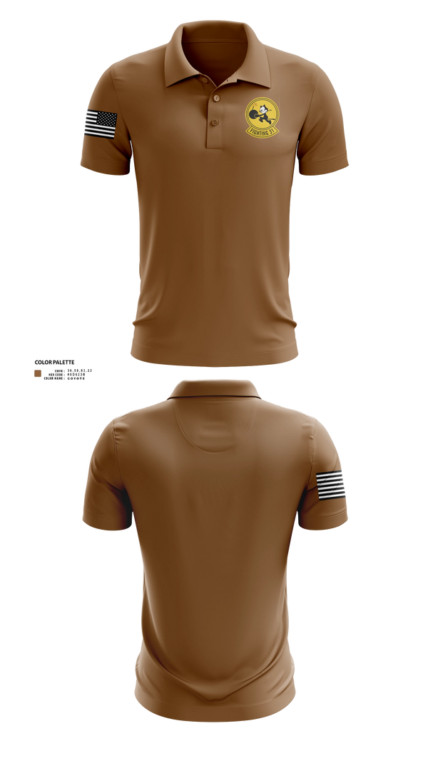 Short Sleeve Performance Polo, VFA-31 THE TOMCATTERS, Navy, Teamtime, Team time, sublimation, custom sports apparel, team uniforms, spirit wear, spiritwear, sports uniforms, custom shirts, team store, custom team store, fundraiser sports, apparel fundraiser