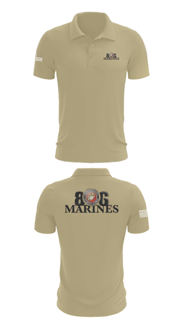 Short Sleeve Performance Polo, 806 Marines, Marines, Teamtime, Team time, sublimation, custom sports apparel, team uniforms, spirit wear, spiritwear, sports uniforms, custom shirts, team store, custom team store, fundraiser sports, apparel fundraiser