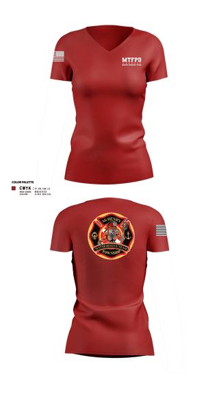 Women's Short Sleeve Vneck Shirt, MTFPD Water Rescue Teams, Fire Department, Teamtime, Team time, sublimation, custom sports apparel, team uniforms, spirit wear, spiritwear, sports uniforms, custom shirts, team store, custom team store, fundraiser sports, apparel fundraiser