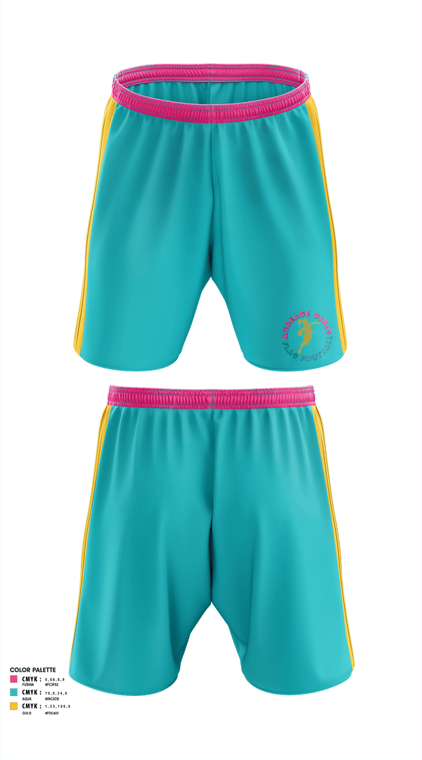 Athletic Shorts With Pockets, Acreage Girls Flag Football, Football, Teamtime, Team time, sublimation, custom sports apparel, team uniforms, spirit wear, spiritwear, sports uniforms, custom shirts, team store, custom team store, fundraiser sports, apparel fundraiser