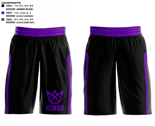 Mens Basketball Shorts, Kings, Men's Basketball, Teamtime, Team time, sublimation, custom sports apparel, team uniforms, spirit wear, spiritwear, sports uniforms, custom shirts, team store, custom team store, fundraiser sports, apparel fundraiser