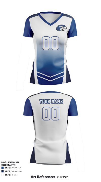 Shorter University Athletics Volleyball 76838307 Women's Short Sleeve V-neck Shirt - 42