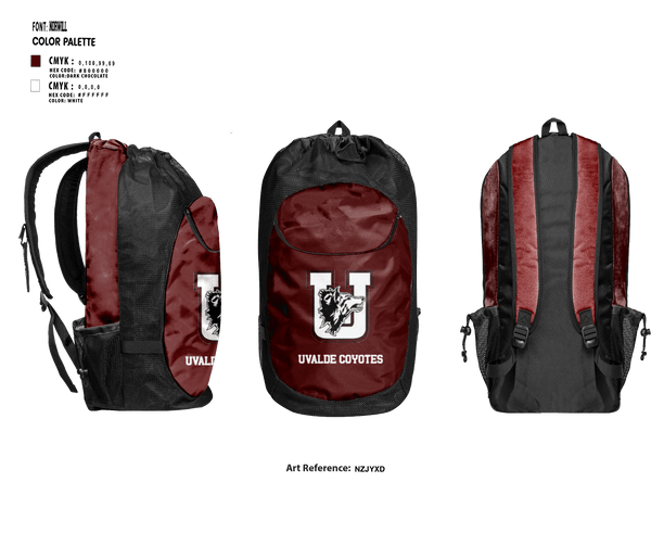 Gear Bag, Uvalde Coyotes, Wrestling, Teamtime, Team time, sublimation, custom sports apparel, team uniforms, spirit wear, spiritwear, sports uniforms, custom shirts, team store, custom team store, fundraiser sports, apparel fundraiser