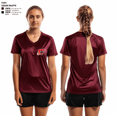 Wagner Girls Soccer 15731478 Women's Short Sleeve V-neck Shirt - 2