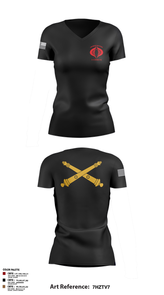 Women's Short Sleeve Vneck Shirt, Charlie Battery, 1-119th FA, , Teamtime, Team time, sublimation, custom sports apparel, team uniforms, spirit wear, spiritwear, sports uniforms, custom shirts, team store, custom team store, fundraiser sports, apparel fundraiser