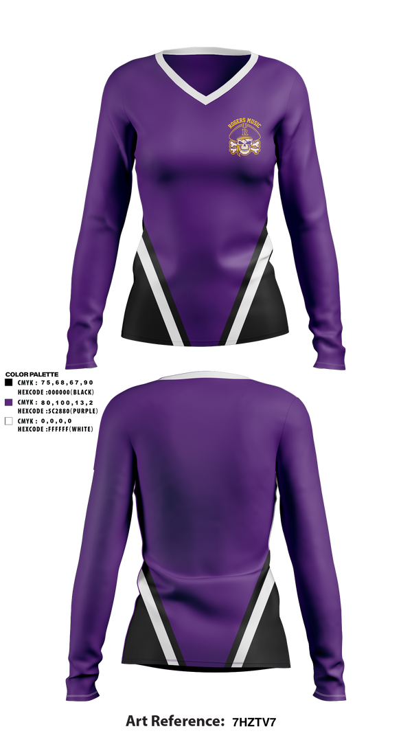 Women's Long Sleeve Vneck Shirt, John R Rogers High School Esports, Spirit Store, Teamtime, Team time, sublimation, custom sports apparel, team uniforms, spirit wear, spiritwear, sports uniforms, custom shirts, team store, custom team store, fundraiser sports, apparel fundraiser