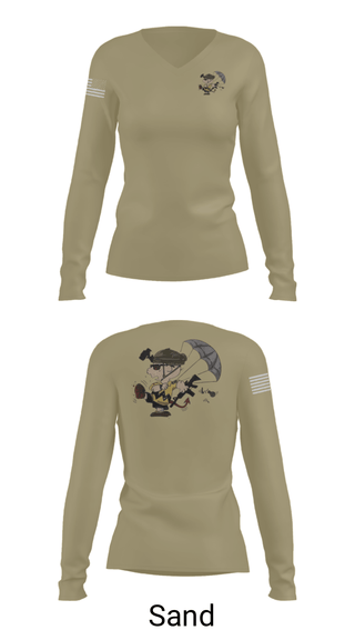 Women's Long Sleeve Vneck Shirt, 1-508th PIR, Army, Teamtime, Team time, sublimation, custom sports apparel, team uniforms, spirit wear, spiritwear, sports uniforms, custom shirts, team store, custom team store, fundraiser sports, apparel fundraiser