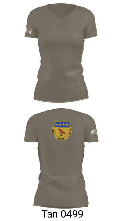 Alpha BTRY 2/138th FA 84014015 Women's Short Sleeve V-neck Shirt - 65