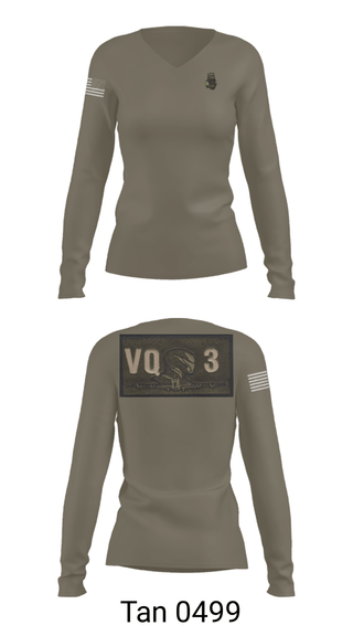 Women's Long Sleeve Vneck Shirt, VQ-3 DET TRVS, Navy, Teamtime, Team time, sublimation, custom sports apparel, team uniforms, spirit wear, spiritwear, sports uniforms, custom shirts, team store, custom team store, fundraiser sports, apparel fundraiser