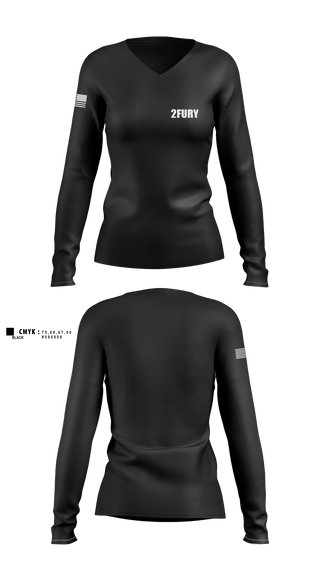 Women's Long Sleeve Vneck Shirt, 2fury, Army, Teamtime, Team time, sublimation, custom sports apparel, team uniforms, spirit wear, spiritwear, sports uniforms, custom shirts, team store, custom team store, fundraiser sports, apparel fundraiser