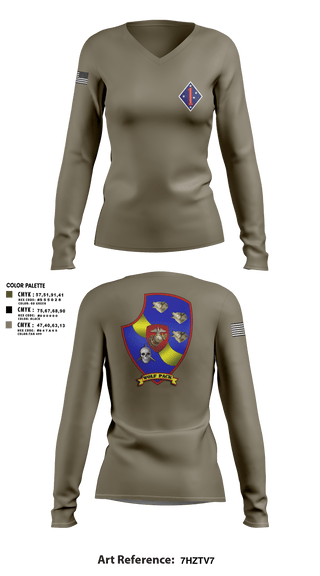 Women's Long Sleeve Vneck Shirt, 3rd LAR 1st MARDIV, Marines, Teamtime, Team time, sublimation, custom sports apparel, team uniforms, spirit wear, spiritwear, sports uniforms, custom shirts, team store, custom team store, fundraiser sports, apparel fundraiser