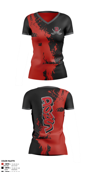 Women's Short Sleeve Vneck Shirt, Verdugo hills dons, , Teamtime, Team time, sublimation, custom sports apparel, team uniforms, spirit wear, spiritwear, sports uniforms, custom shirts, team store, custom team store, fundraiser sports, apparel fundraiser