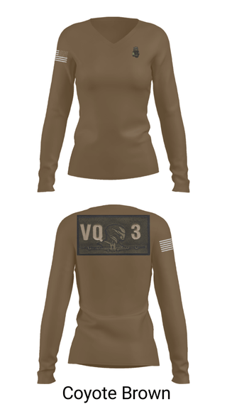 Women's Long Sleeve Vneck Shirt, VQ-3 DET TRVS, Navy, Teamtime, Team time, sublimation, custom sports apparel, team uniforms, spirit wear, spiritwear, sports uniforms, custom shirts, team store, custom team store, fundraiser sports, apparel fundraiser