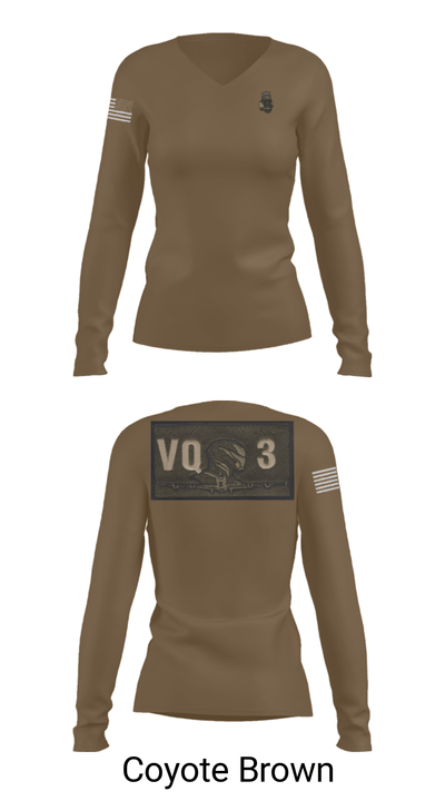 VQ-3 DET TRVS 52792969 Women's Long Sleeve V-neck Shirt - 16