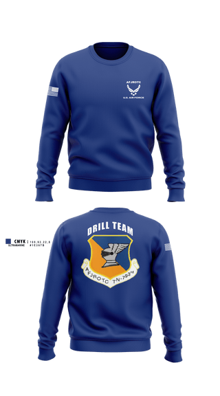 Crew Neck Sweatshirt, WBHS AFJROTC, Air Force, Teamtime, Team time, sublimation, custom sports apparel, team uniforms, spirit wear, spiritwear, sports uniforms, custom shirts, team store, custom team store, fundraiser sports, apparel fundraiser