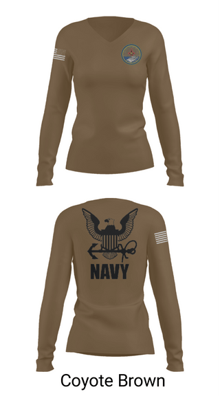 Women's Long Sleeve Vneck Shirt, Cvn 77 IM-5, Navy, Teamtime, Team time, sublimation, custom sports apparel, team uniforms, spirit wear, spiritwear, sports uniforms, custom shirts, team store, custom team store, fundraiser sports, apparel fundraiser