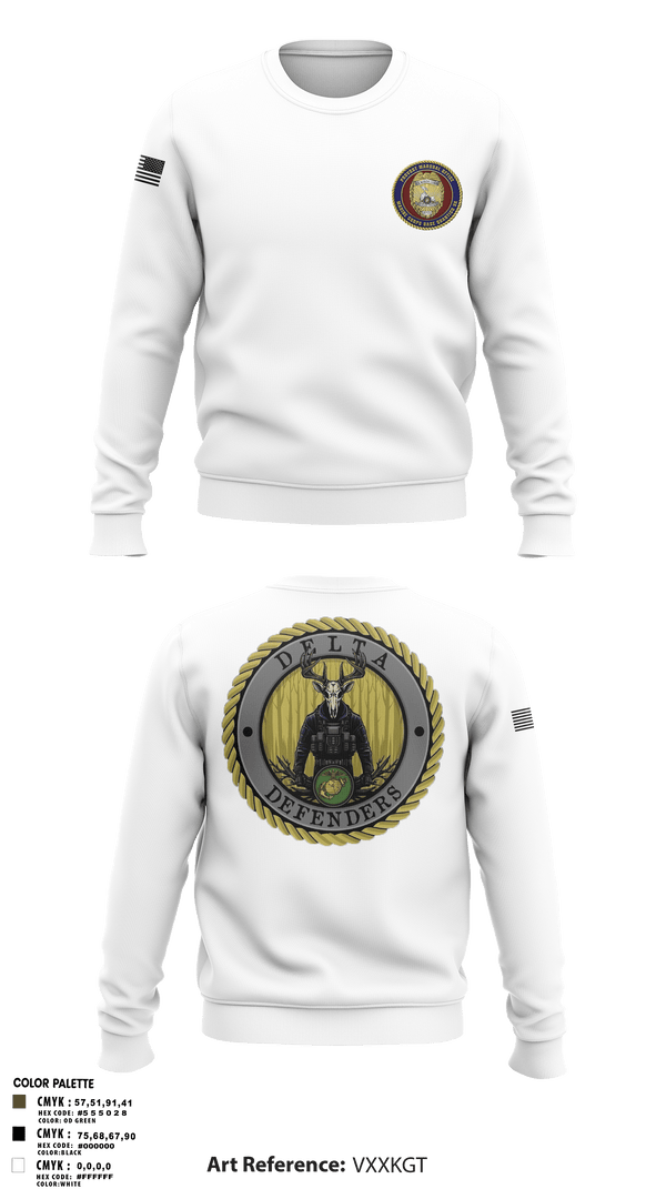 Crew Neck Sweatshirt, PMO Delta, Marines, Teamtime, Team time, sublimation, custom sports apparel, team uniforms, spirit wear, spiritwear, sports uniforms, custom shirts, team store, custom team store, fundraiser sports, apparel fundraiser