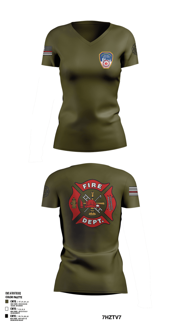 Women's Short Sleeve Vneck Shirt, Fire Department Of New York, Fire Department, Teamtime, Team time, sublimation, custom sports apparel, team uniforms, spirit wear, spiritwear, sports uniforms, custom shirts, team store, custom team store, fundraiser sports, apparel fundraiser