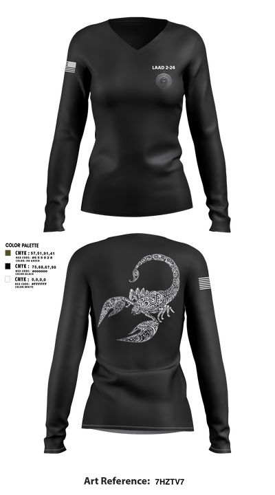 Laad 2-24 61227414 Women's Long Sleeve V-neck Shirt - 3