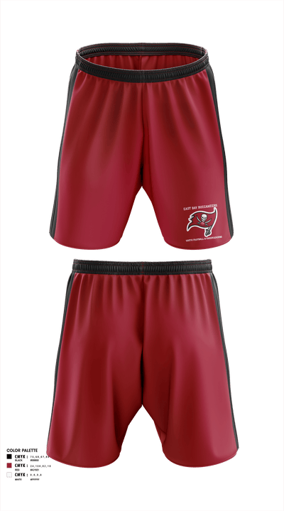 East Bay Buccaneers Youth Football & Cheerleading 62610501 Athletic Shorts With Pockets - 1