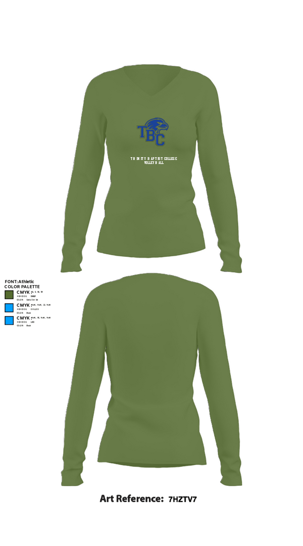 Women's Long Sleeve Vneck Shirt, Trinity Baptist College Volleyball, Women's Volleyball, Teamtime, Team time, sublimation, custom sports apparel, team uniforms, spirit wear, spiritwear, sports uniforms, custom shirts, team store, custom team store, fundraiser sports, apparel fundraiser