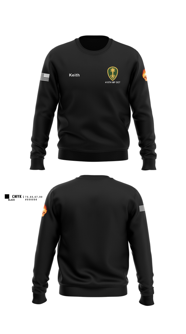 Crew Neck Sweatshirt, 415th MP DET, Army, Teamtime, Team time, sublimation, custom sports apparel, team uniforms, spirit wear, spiritwear, sports uniforms, custom shirts, team store, custom team store, fundraiser sports, apparel fundraiser