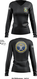 LAZY HELLDIVER 74477476 Women's Long Sleeve V-neck Shirt - 11
