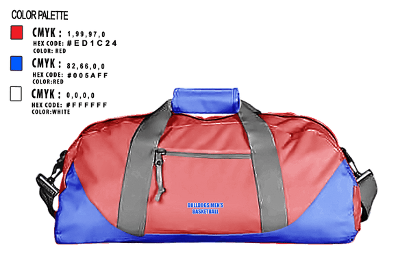 Duffle Bag, Bulldogs, Men's Basketball, Teamtime, Team time, sublimation, custom sports apparel, team uniforms, spirit wear, spiritwear, sports uniforms, custom shirts, team store, custom team store, fundraiser sports, apparel fundraiser