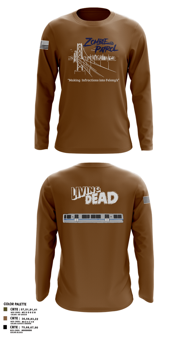Long Sleeve Performance Shirt, Inversed CrewBART PD Fugitive Task Force, Police, Teamtime, Team time, sublimation, custom sports apparel, team uniforms, spirit wear, spiritwear, sports uniforms, custom shirts, team store, custom team store, fundraiser sports, apparel fundraiser