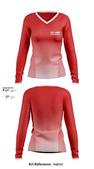 Red wave 12776607 Women's Short Sleeve V-neck Shirt - 1