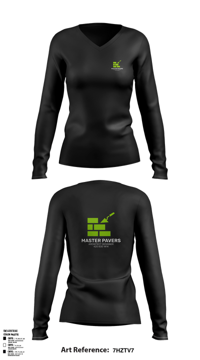 master pavers 40401217 Women's Long Sleeve V-neck Shirt - 1