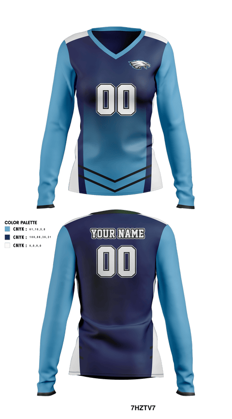 Women's Long Sleeve Vneck Shirt, Rocky Point High School Volleyball, Men's Volleyball, Teamtime, Team time, sublimation, custom sports apparel, team uniforms, spirit wear, spiritwear, sports uniforms, custom shirts, team store, custom team store, fundraiser sports, apparel fundraiser