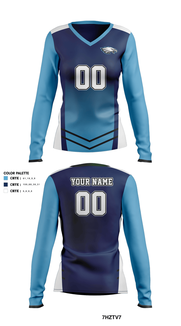 Women's Long Sleeve Vneck Shirt, Rocky Point High School Volleyball, Men's Volleyball, Teamtime, Team time, sublimation, custom sports apparel, team uniforms, spirit wear, spiritwear, sports uniforms, custom shirts, team store, custom team store, fundraiser sports, apparel fundraiser