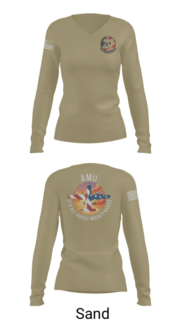 Women's Long Sleeve Vneck Shirt, 910th AMU, Air Force, Teamtime, Team time, sublimation, custom sports apparel, team uniforms, spirit wear, spiritwear, sports uniforms, custom shirts, team store, custom team store, fundraiser sports, apparel fundraiser