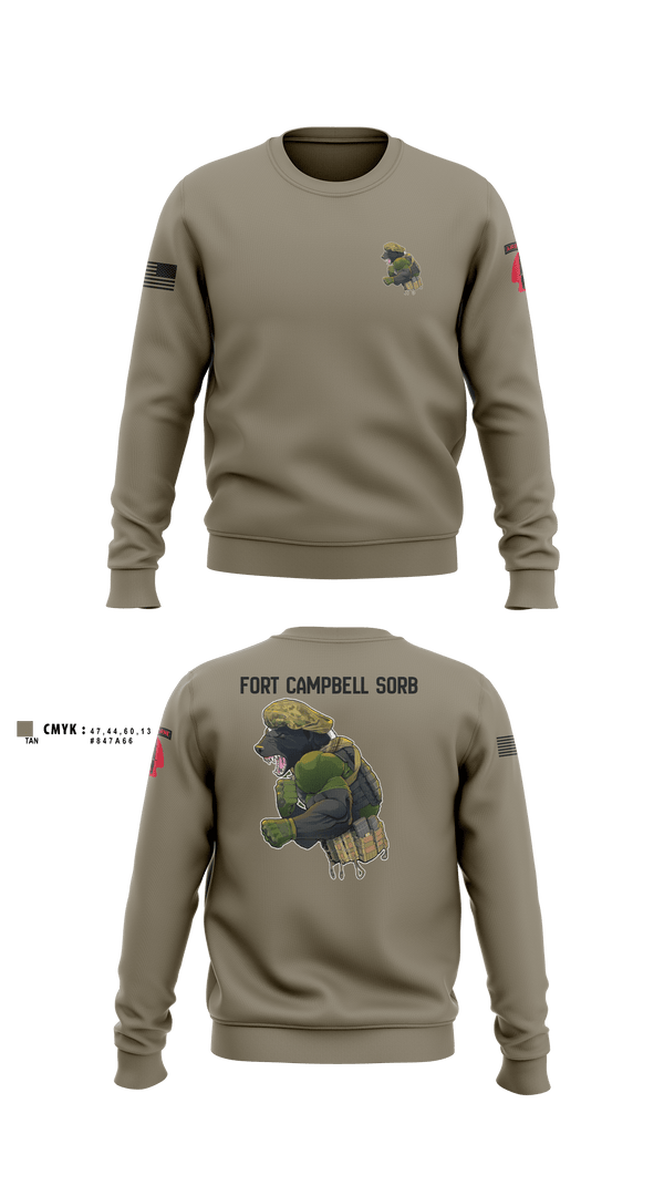 Crew Neck Sweatshirt, Campbell SORB, Army, Teamtime, Team time, sublimation, custom sports apparel, team uniforms, spirit wear, spiritwear, sports uniforms, custom shirts, team store, custom team store, fundraiser sports, apparel fundraiser