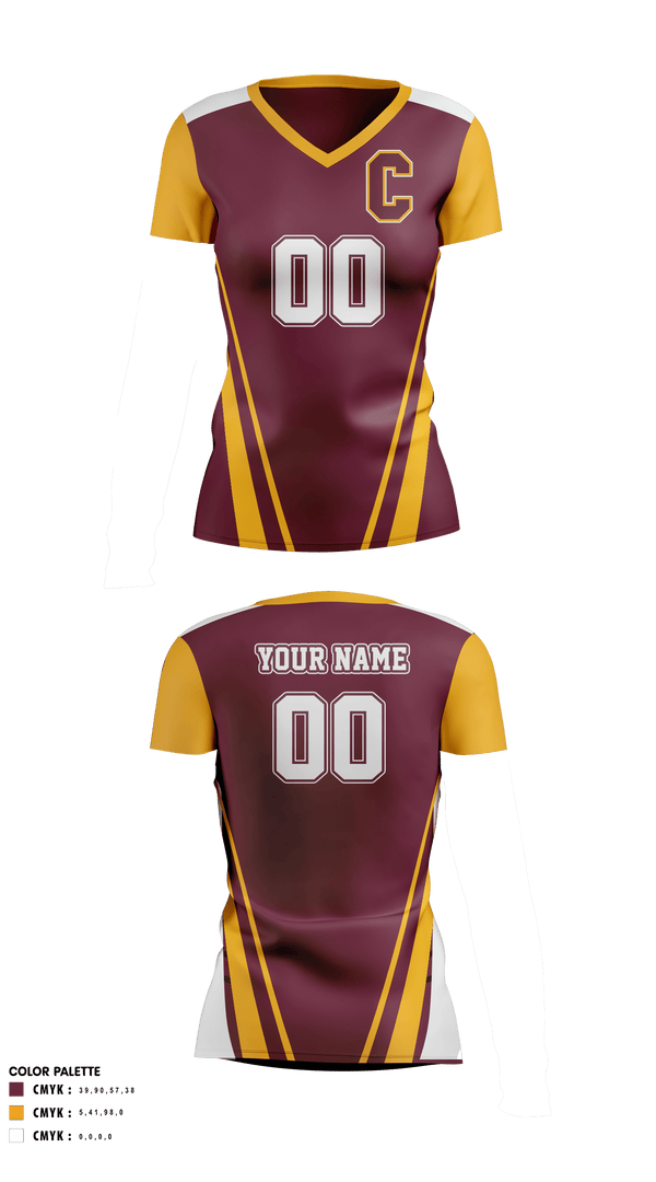 Women's Short Sleeve Vneck Shirt, Colonie Central High School Volleyball, Women's Volleyball, Teamtime, Team time, sublimation, custom sports apparel, team uniforms, spirit wear, spiritwear, sports uniforms, custom shirts, team store, custom team store, fundraiser sports, apparel fundraiser