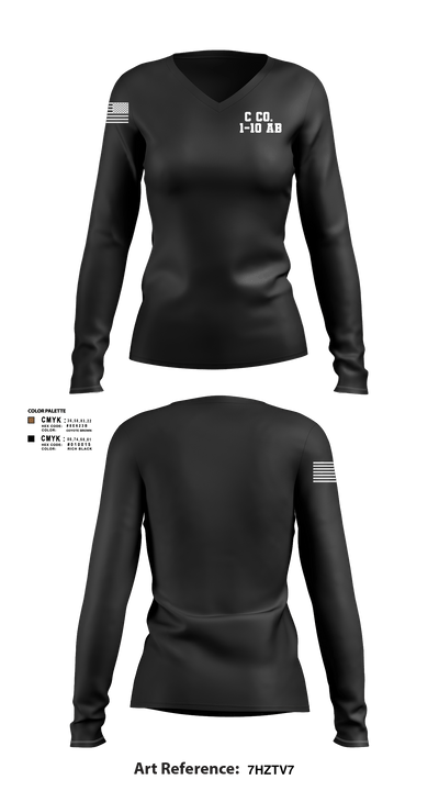 C Co. 1-10 AB 58582166 Women's Long Sleeve V-neck Shirt - 1