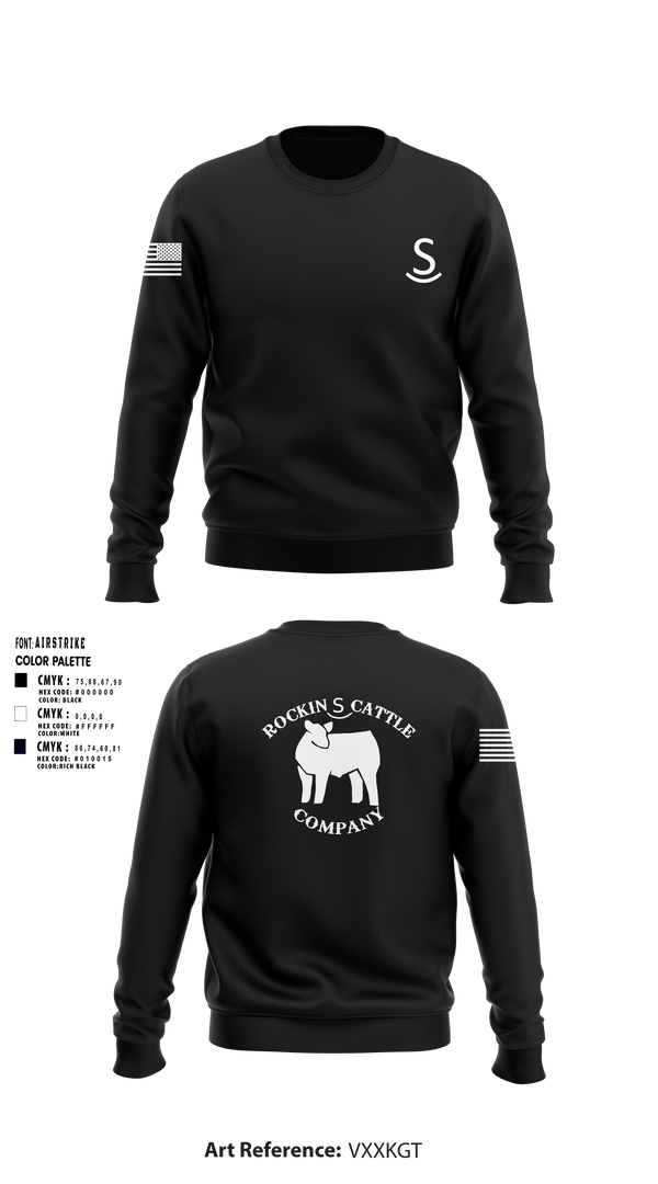 Crew Neck Sweatshirt, Rockin S cattle Co.Rockin S cattle Co., , Teamtime, Team time, sublimation, custom sports apparel, team uniforms, spirit wear, spiritwear, sports uniforms, custom shirts, team store, custom team store, fundraiser sports, apparel fundraiser