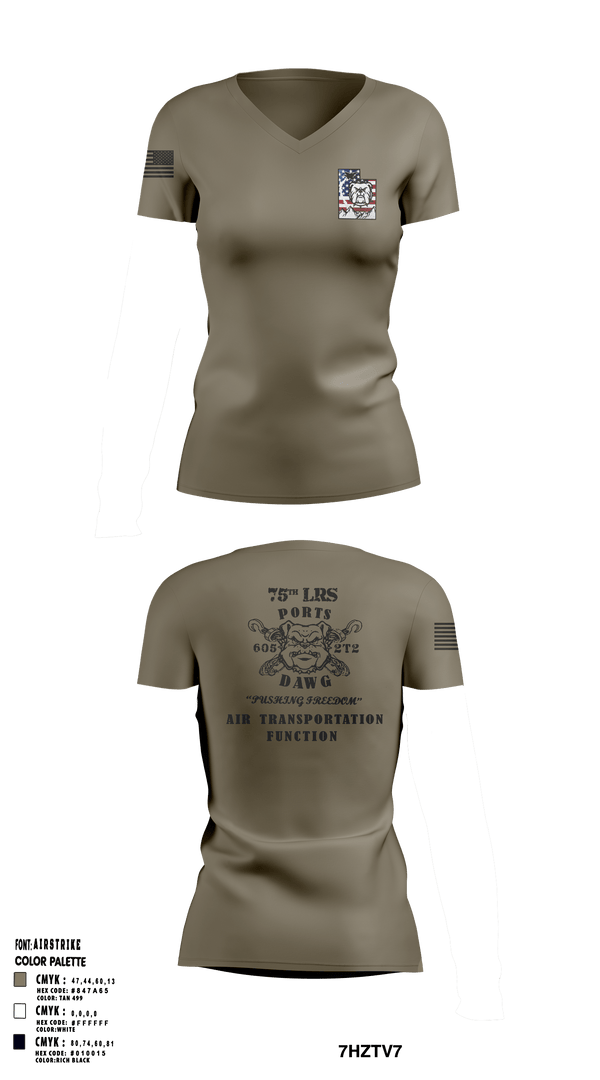 Women's Short Sleeve Vneck Shirt, 75 LRS, Air Force, Teamtime, Team time, sublimation, custom sports apparel, team uniforms, spirit wear, spiritwear, sports uniforms, custom shirts, team store, custom team store, fundraiser sports, apparel fundraiser