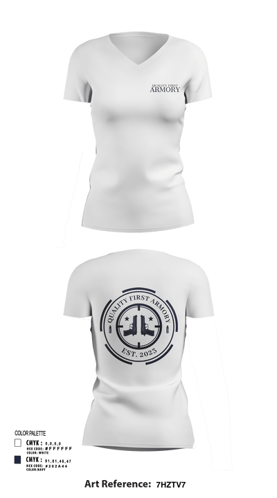 QUALITY FIRST ARMORY 36307547 Women's Short Sleeve V-neck Shirt - 32